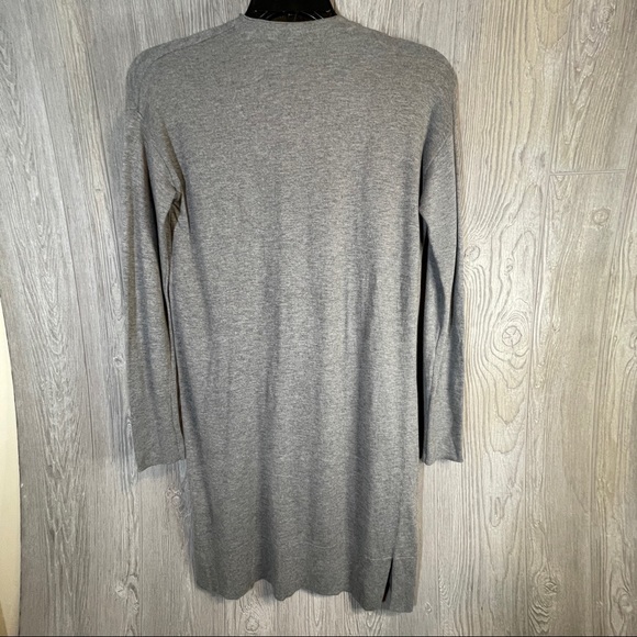 Halogen Dark Grey Heather Cashmere Blend Long Cardigan Size XS - Picture 3 of 7